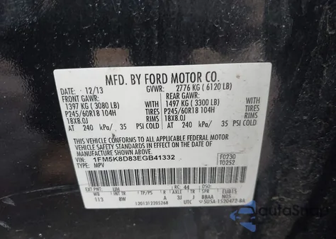 2014 Ford Explorer Xlt z USA, uszkodzony, nr VIN 1FM5K8D83EGB41332